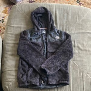 Black North Face fleece hoodie girls size large